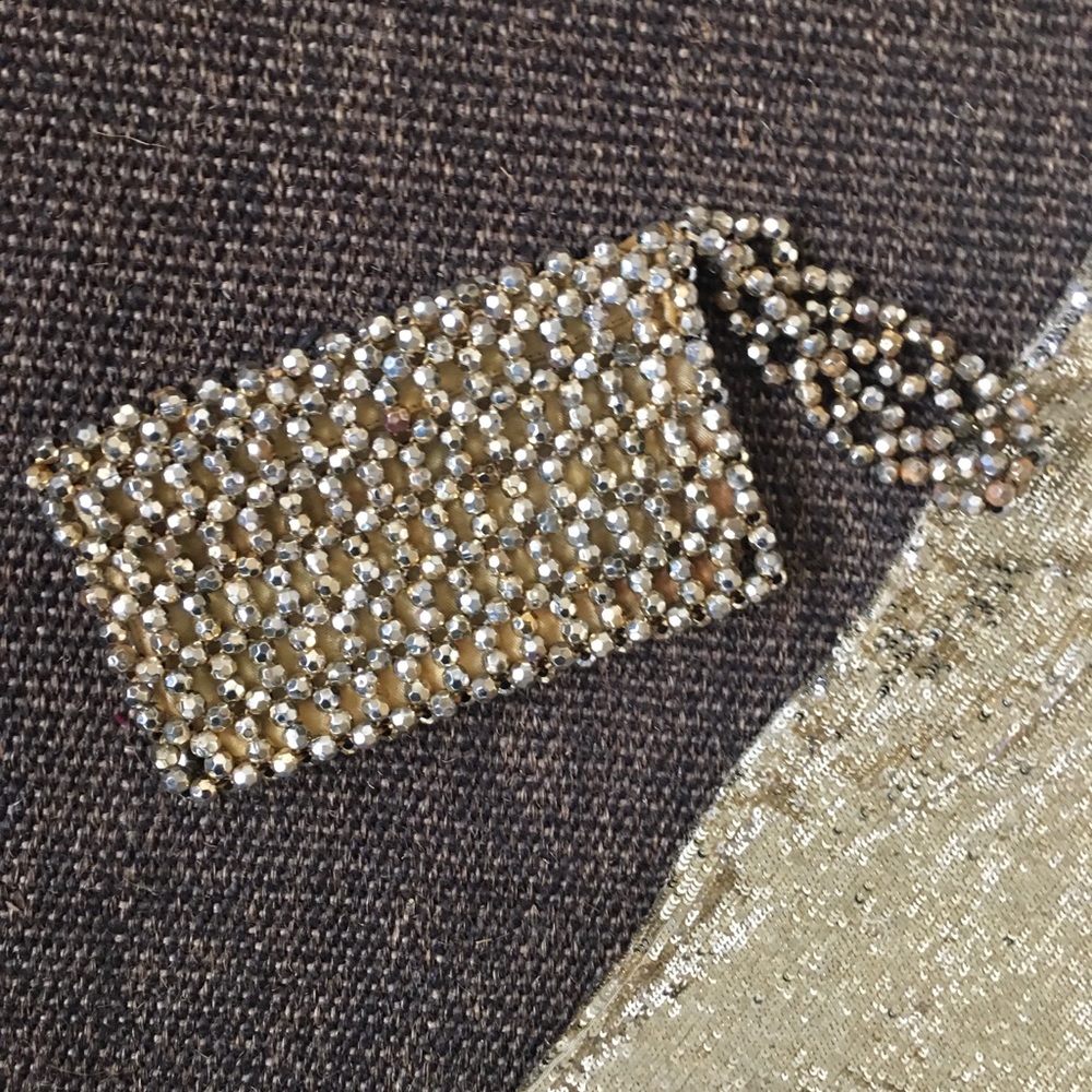Vtg Gold beaded evening bag circa 1940 - Picture 3 of 11